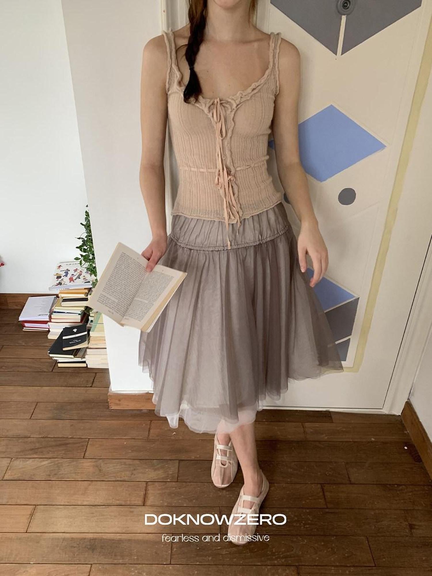 DKZ OFFICIAL Ballet Tulle Mesh A Line Loose Women&