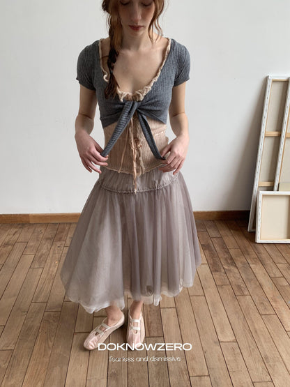 DKZ OFFICIAL Ballet Tulle Mesh A Line Loose Women&