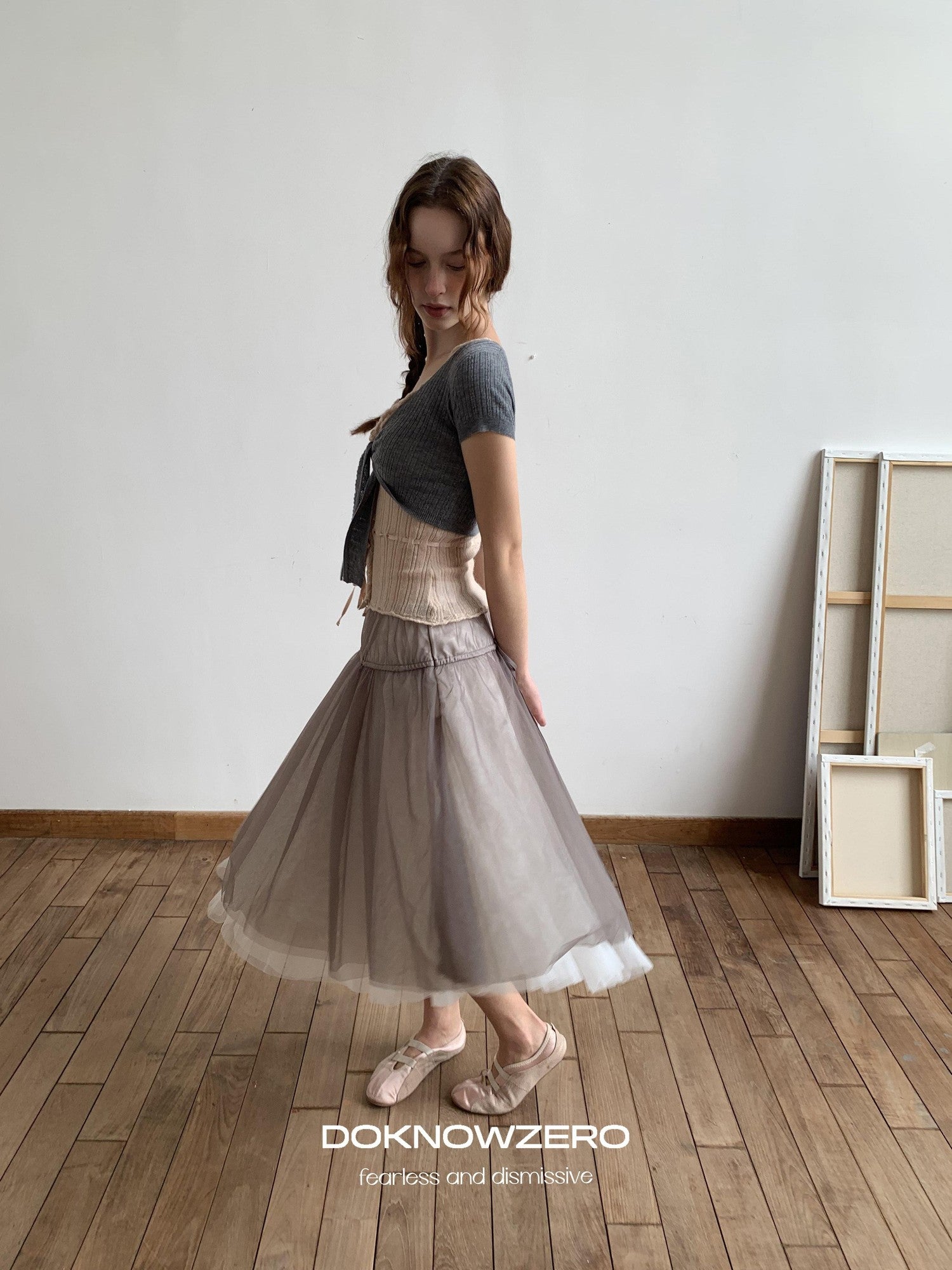 DKZ OFFICIAL Ballet Tulle Mesh A Line Loose Women&