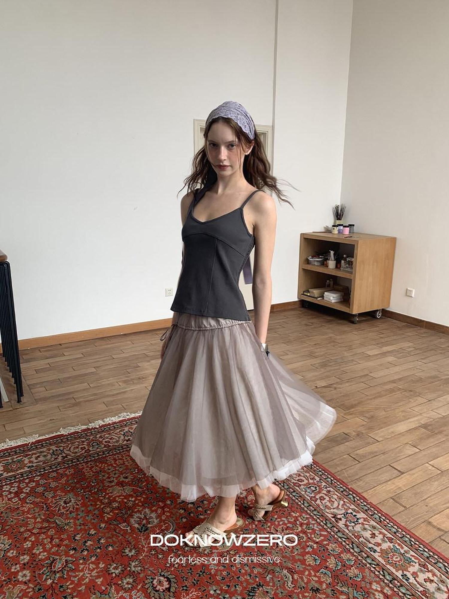 DKZ OFFICIAL Ballet Tulle Mesh A Line Loose Women&