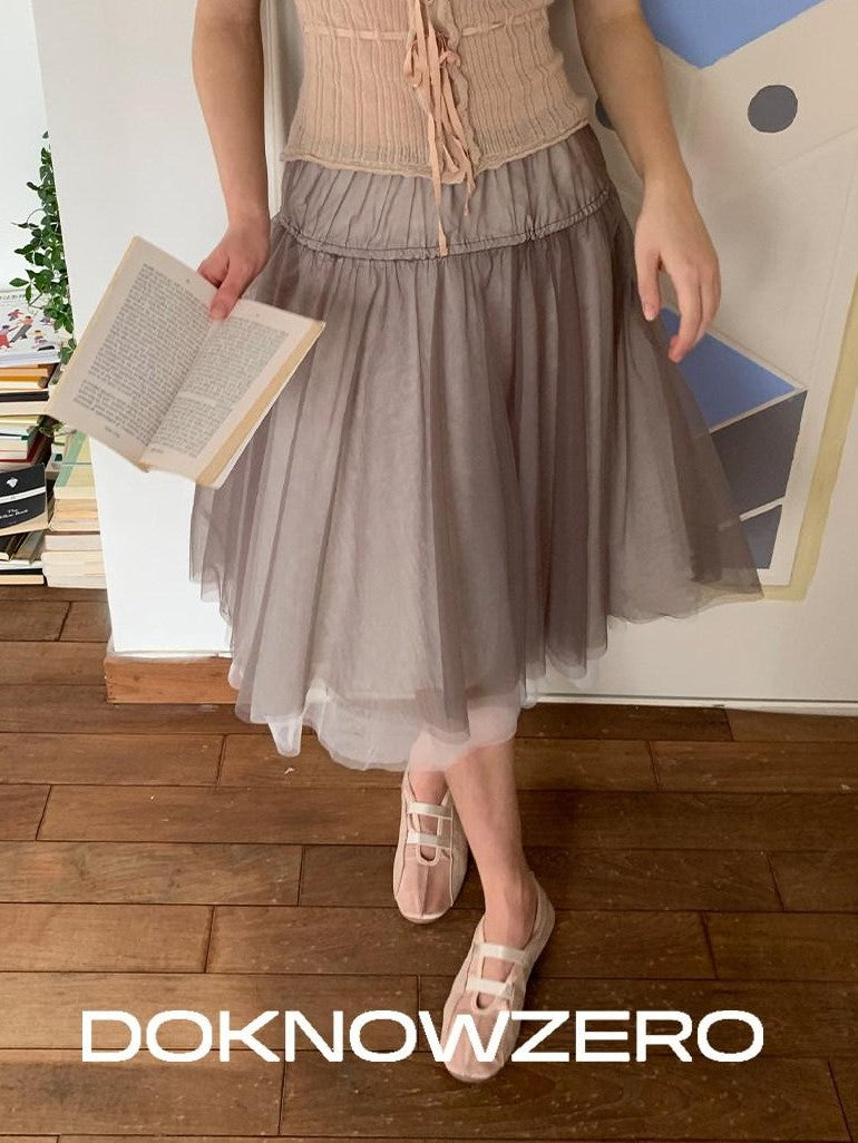 DKZ OFFICIAL Ballet Tulle Mesh A Line Loose Women&