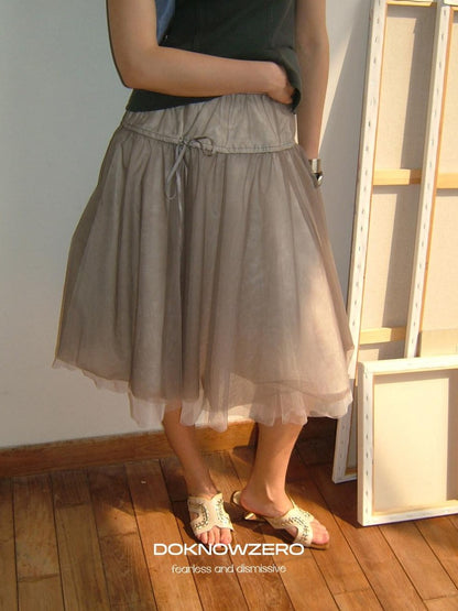 DKZ OFFICIAL Ballet Tulle Mesh A Line Loose Women&