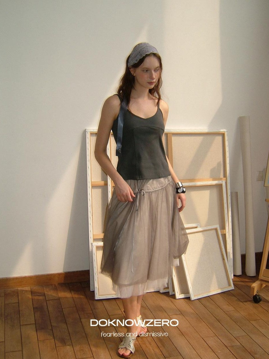 DKZ OFFICIAL Ballet Tulle Mesh A Line Loose Women&