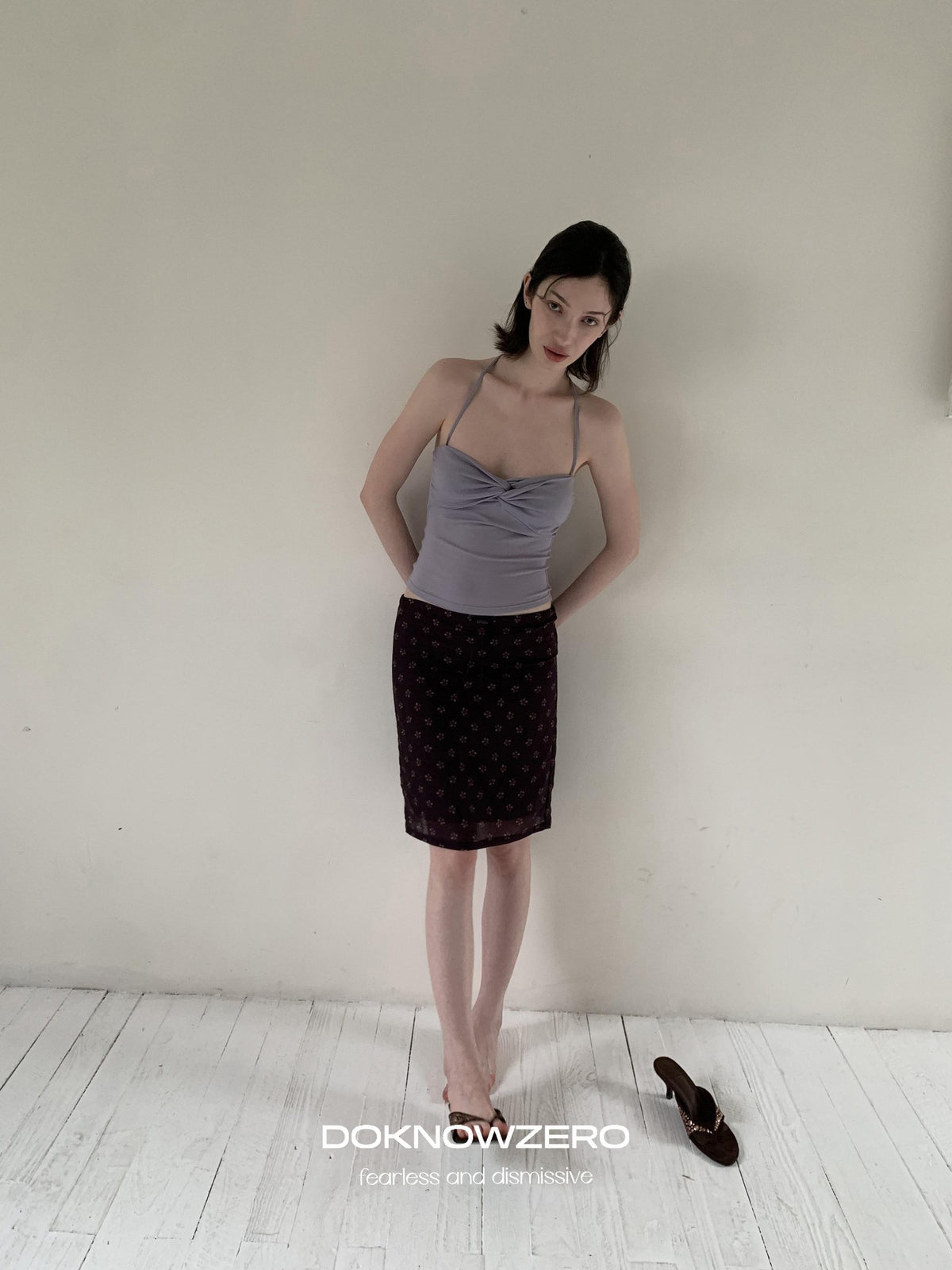 DKZ OFFICIAL Ballet Twist Knotted Halter Slim Fit Women&