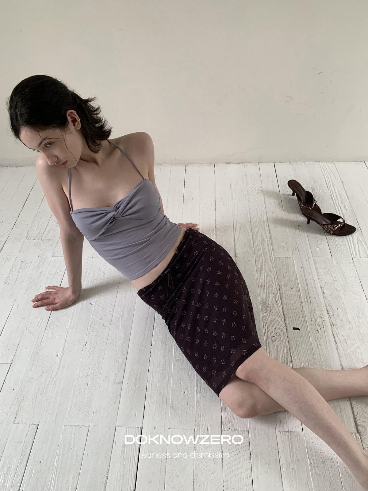 DKZ OFFICIAL Ballet Twist Knotted Halter Slim Fit Women&