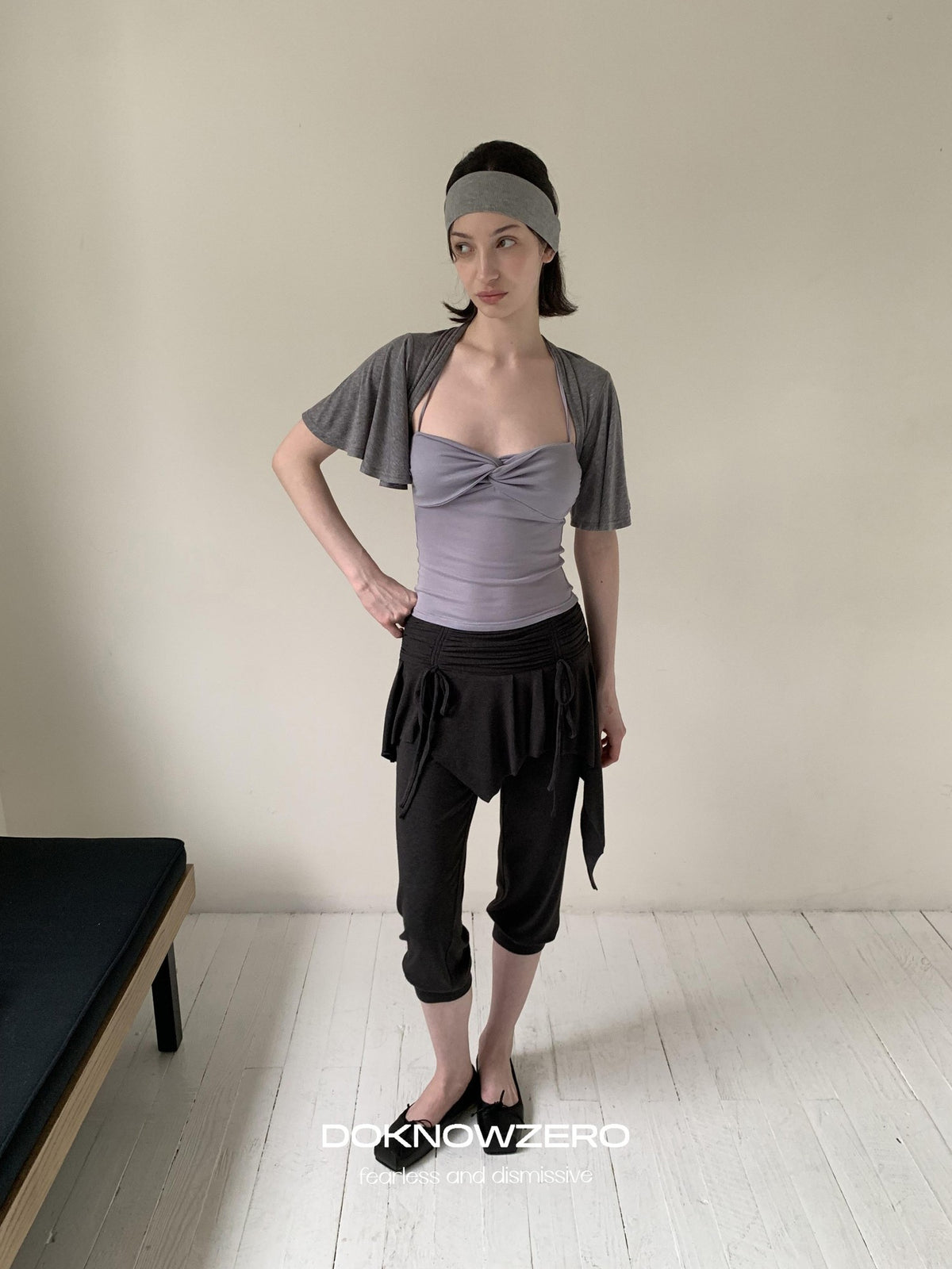 DKZ OFFICIAL Ballet Twist Knotted Halter Slim Fit Women&