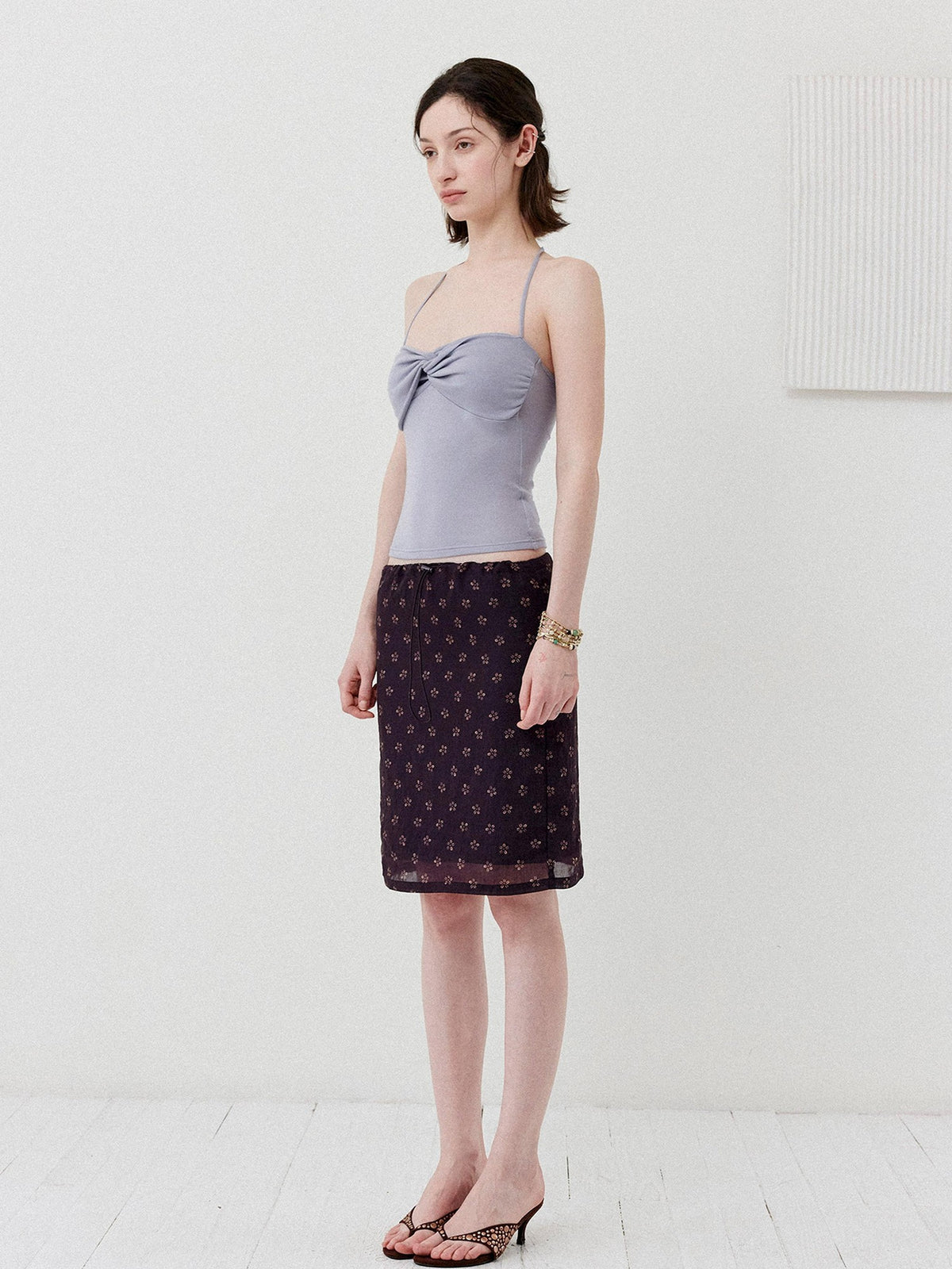 DKZ OFFICIAL Ballet Twist Knotted Halter Slim Fit Women&
