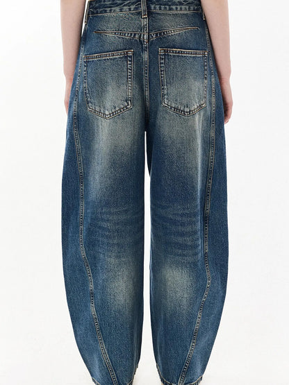DKZ OFFICIAL Banana Fit Flared Jeans For Women Loose Retro Wide Leg Trousers