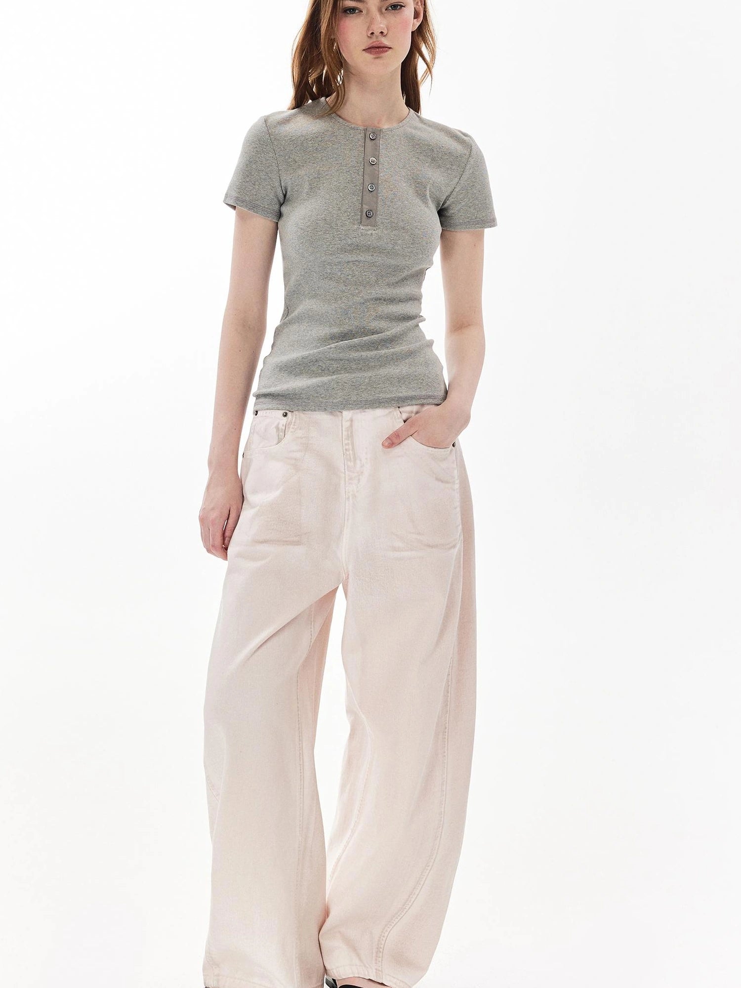 DKZ OFFICIAL Banana Fit Flared Jeans For Women Loose Retro Wide Leg Trousers