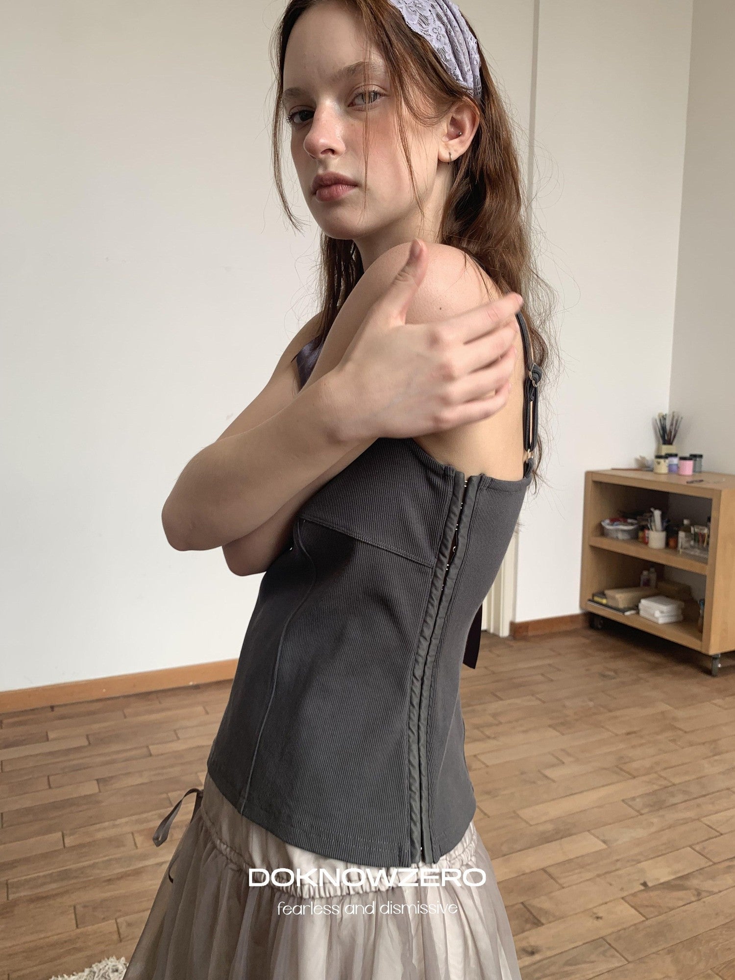 DKZ OFFICIAL Basic Side Button Slim Fit Women&