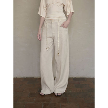 DKZ_OFFICIAL_Beige_Natural_Waist_Drawstring_Button_Women&
