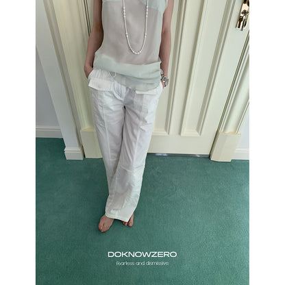 DKZ OFFICIAL Black Cargo Multiple Pockets Vintage Street Women&