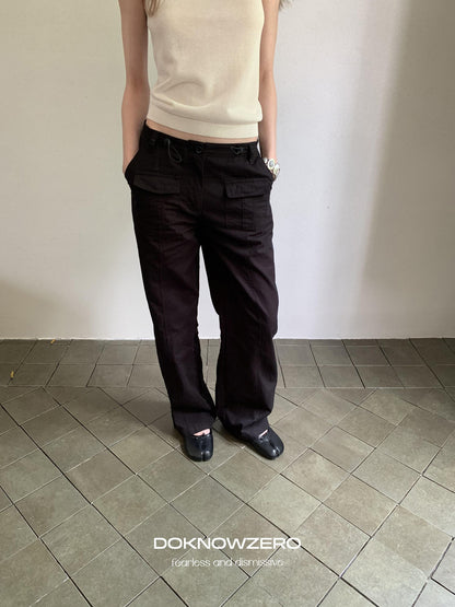 DKZ OFFICIAL Black Cargo Multiple Pockets Vintage Street Women&