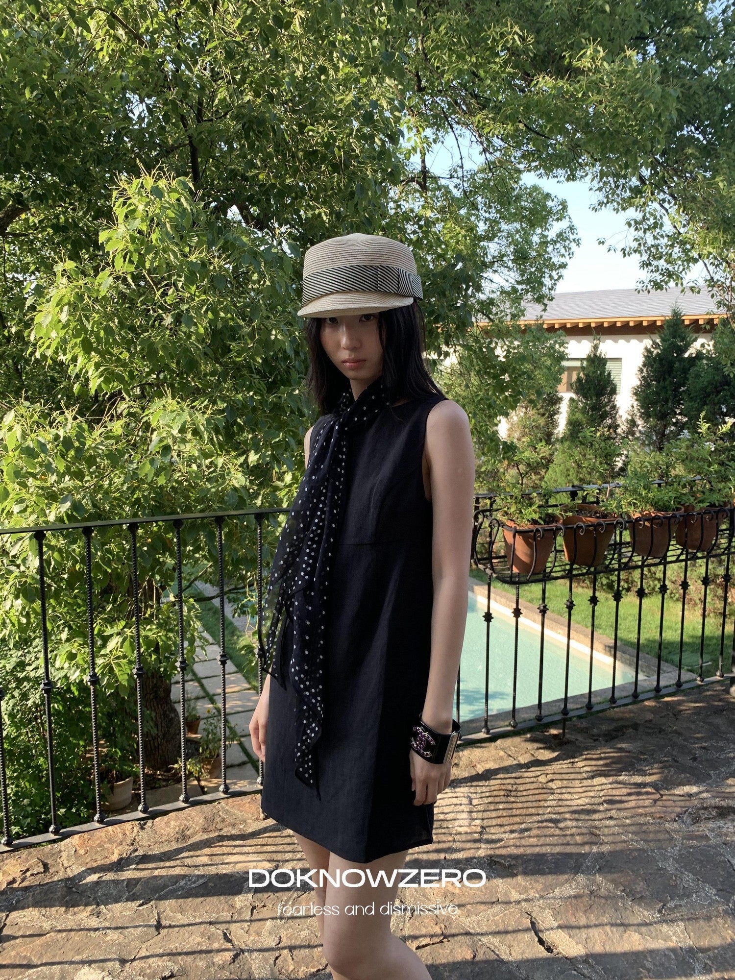 DKZ OFFICIAL Black Doll Collar A Line Sleeveless Women&