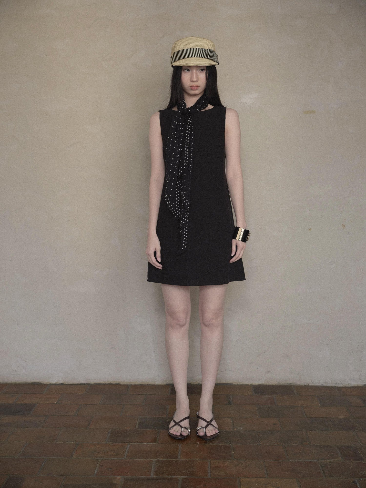 DKZ OFFICIAL Black Doll Collar A Line Sleeveless Women&