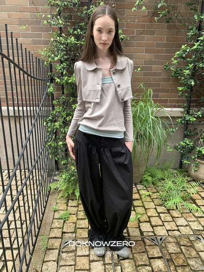 DKZ OFFICIAL Black Drawstring Hem Tapered Cuff Women&