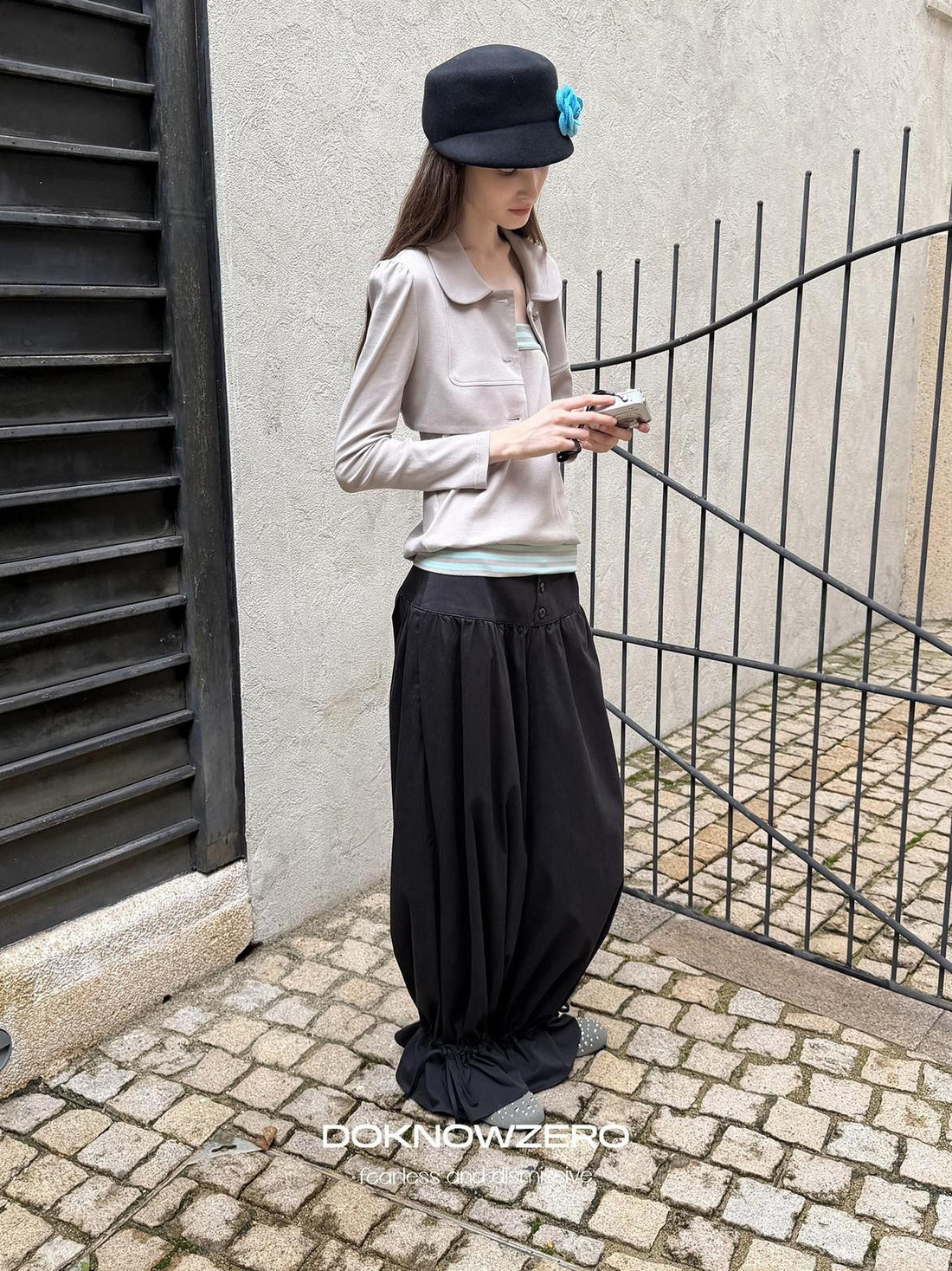 DKZ OFFICIAL Black Drawstring Hem Tapered Cuff Women&