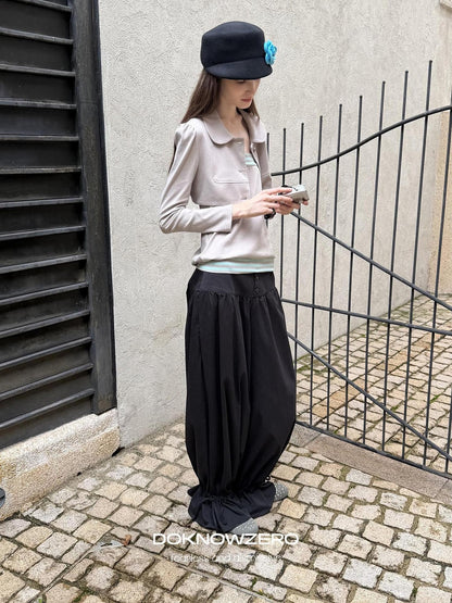 DKZ OFFICIAL Black Drawstring Hem Tapered Cuff Women&