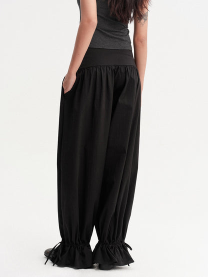DKZ OFFICIAL Black Drawstring Hem Tapered Cuff Women&