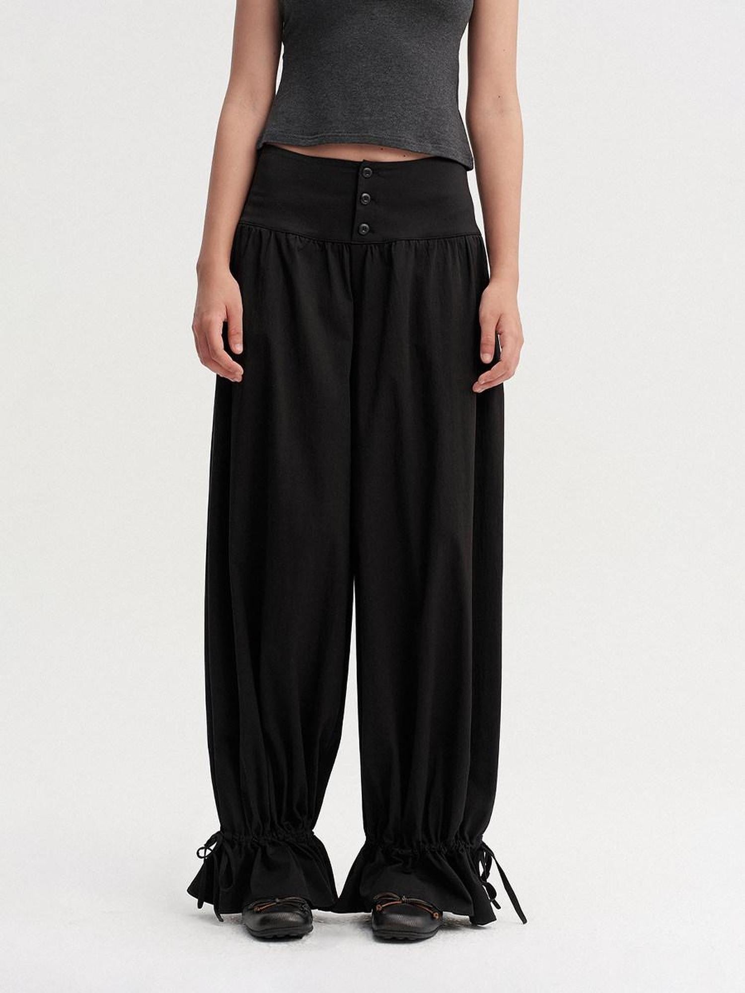 DKZ OFFICIAL Black Drawstring Hem Tapered Cuff Women&