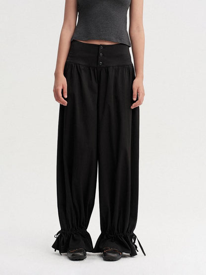 DKZ OFFICIAL Black Drawstring Hem Tapered Cuff Women&