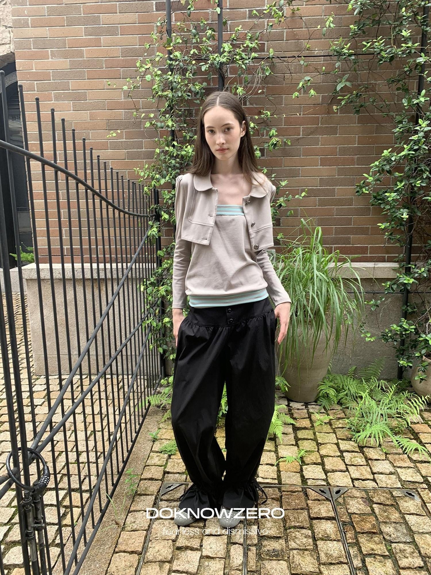 DKZ OFFICIAL Black Drawstring Hem Tapered Cuff Women&