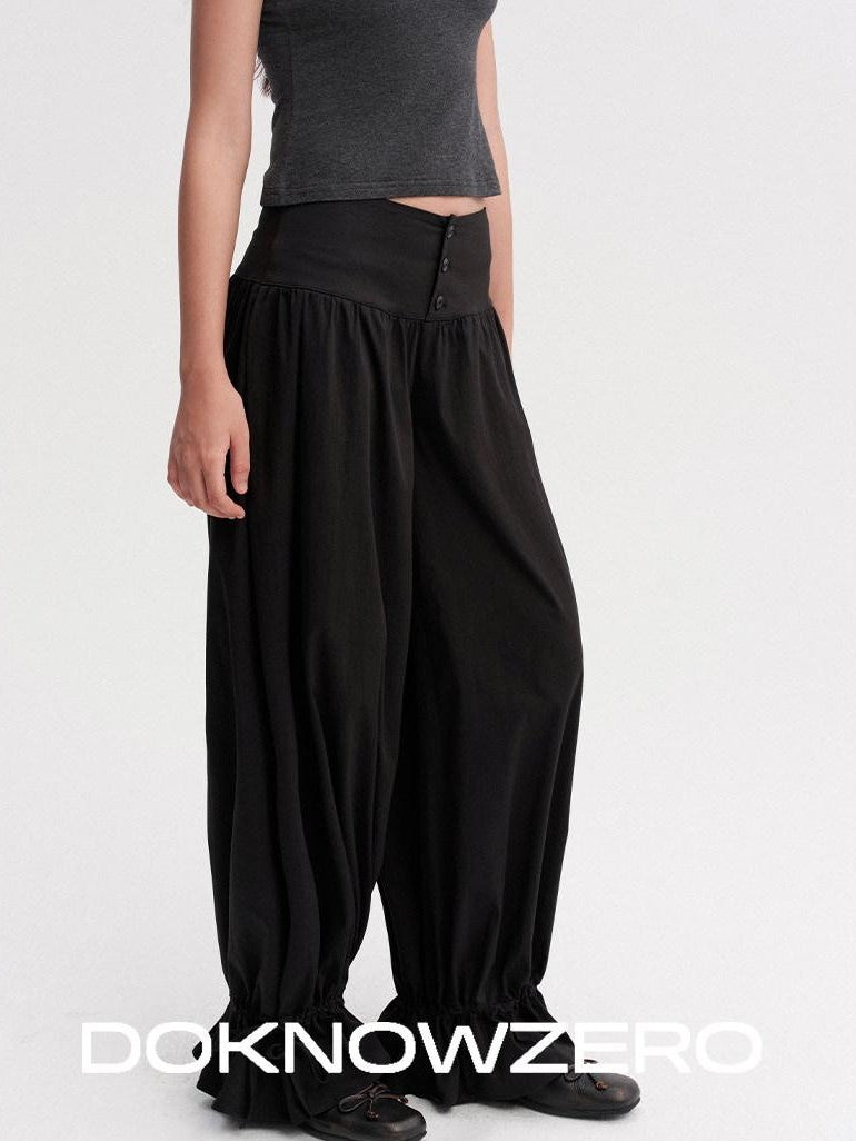 DKZ OFFICIAL Black Drawstring Hem Tapered Cuff Women&