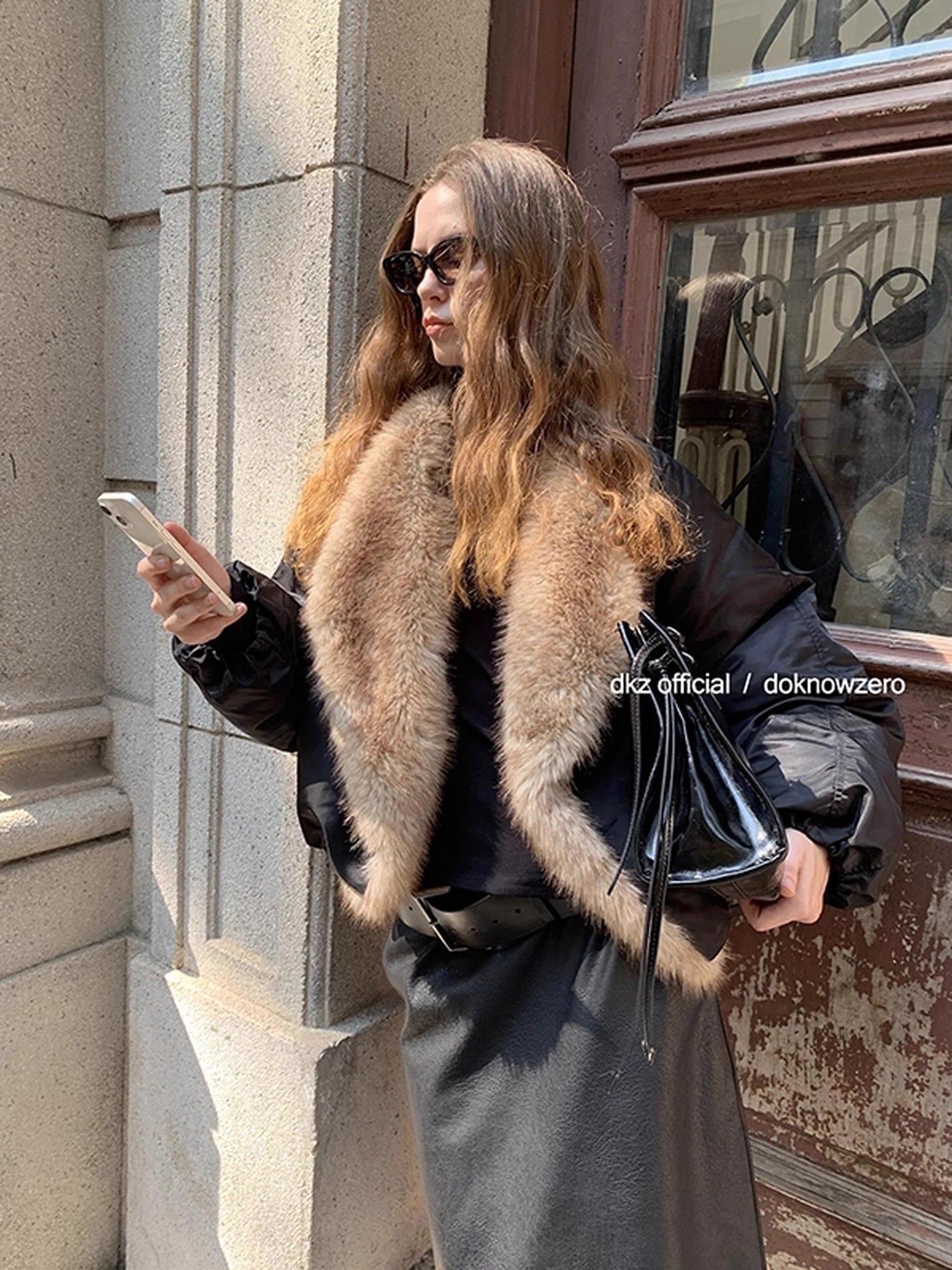 DKZ_OFFICIAL_Black_Faux_Fur_Collar_Quilted_Cropped_Jacket_MISSTT