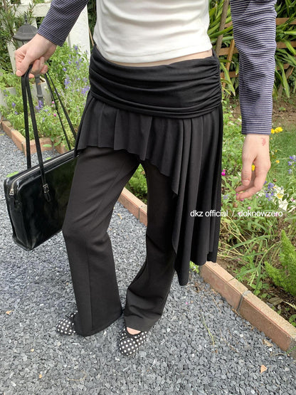 DKZ OFFICIAL Black Layered Look High Waist Slimming Women&