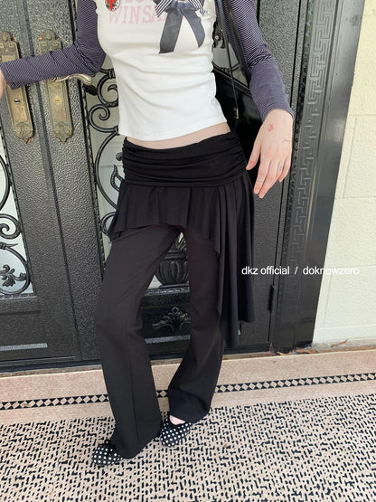 DKZ OFFICIAL Black Layered Look High Waist Slimming Women&
