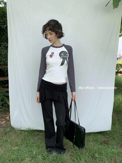 Black Layered Waist Flared Ballet Pants