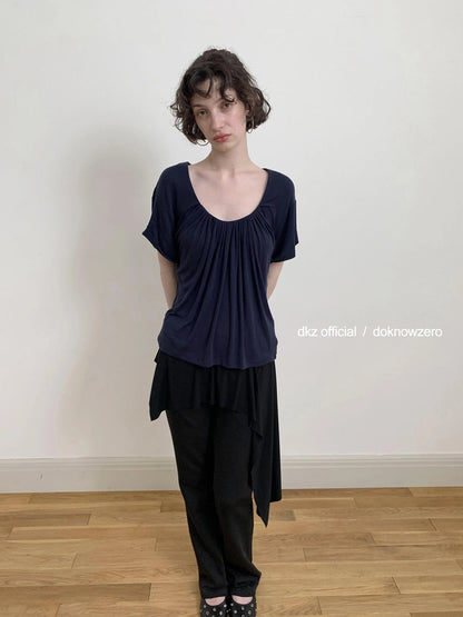 Black Layered Waist Flared Ballet Pants