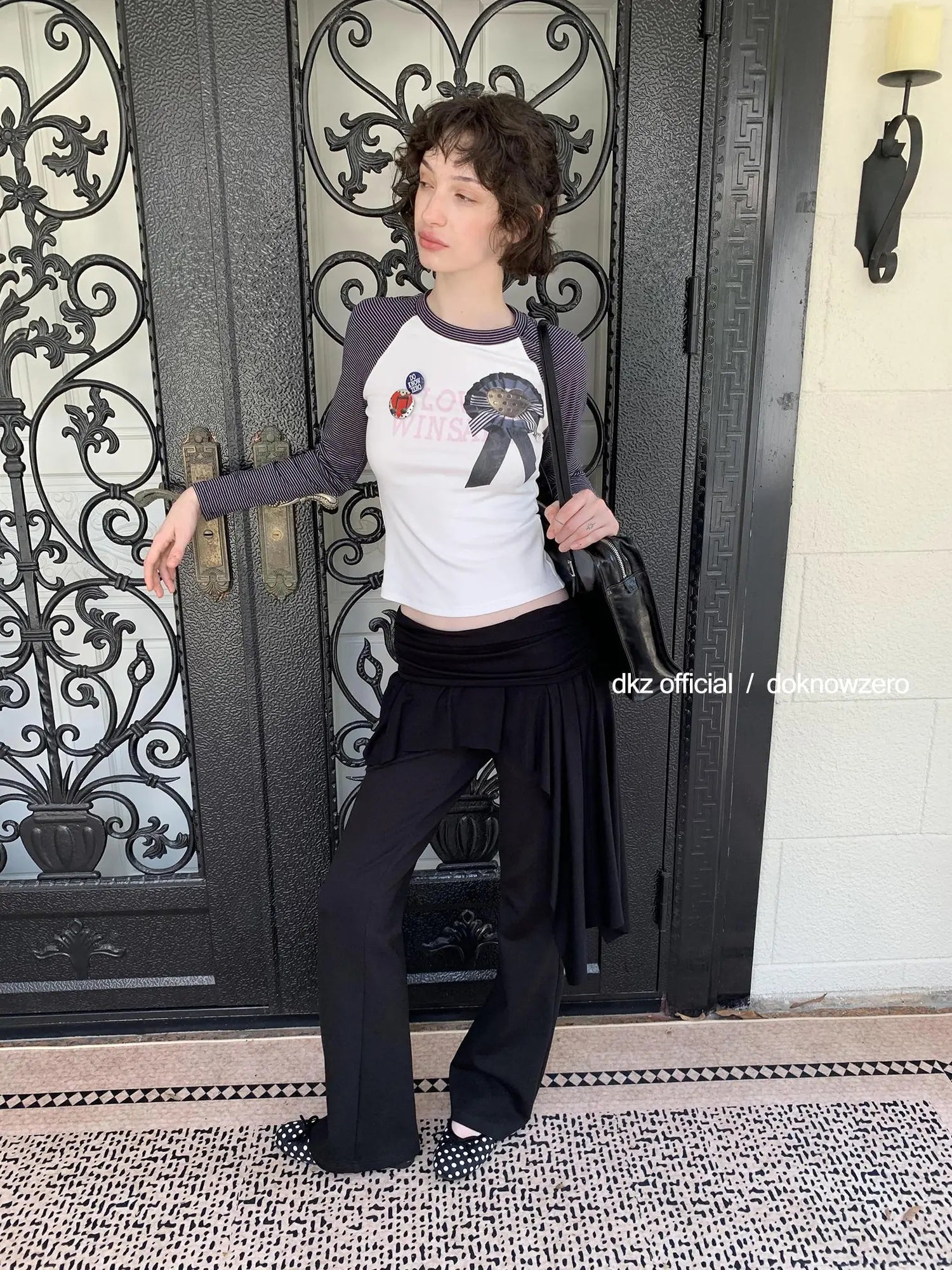 Black Layered Waist Flared Ballet Pants