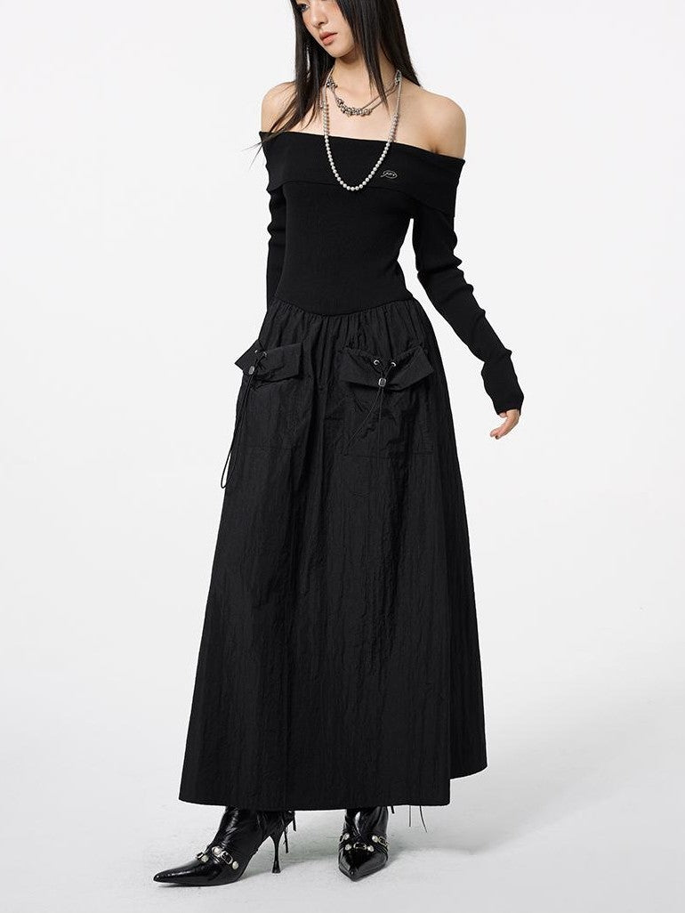 DKZ OFFICIAL Black Off Shoulder Long Sleeve Women&
