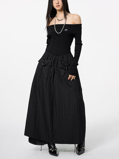 DKZ OFFICIAL Black Off Shoulder Long Sleeve Women&