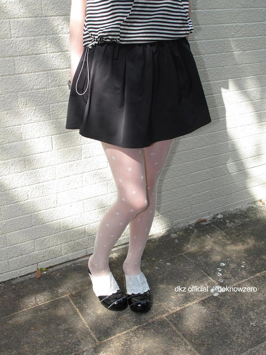 DKZ OFFICIAL Black Pleated A Line Mini Skirt
