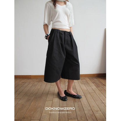 DKZ_OFFICIAL_Black_Ruched_Loose_Fit_Cotton_Women&
