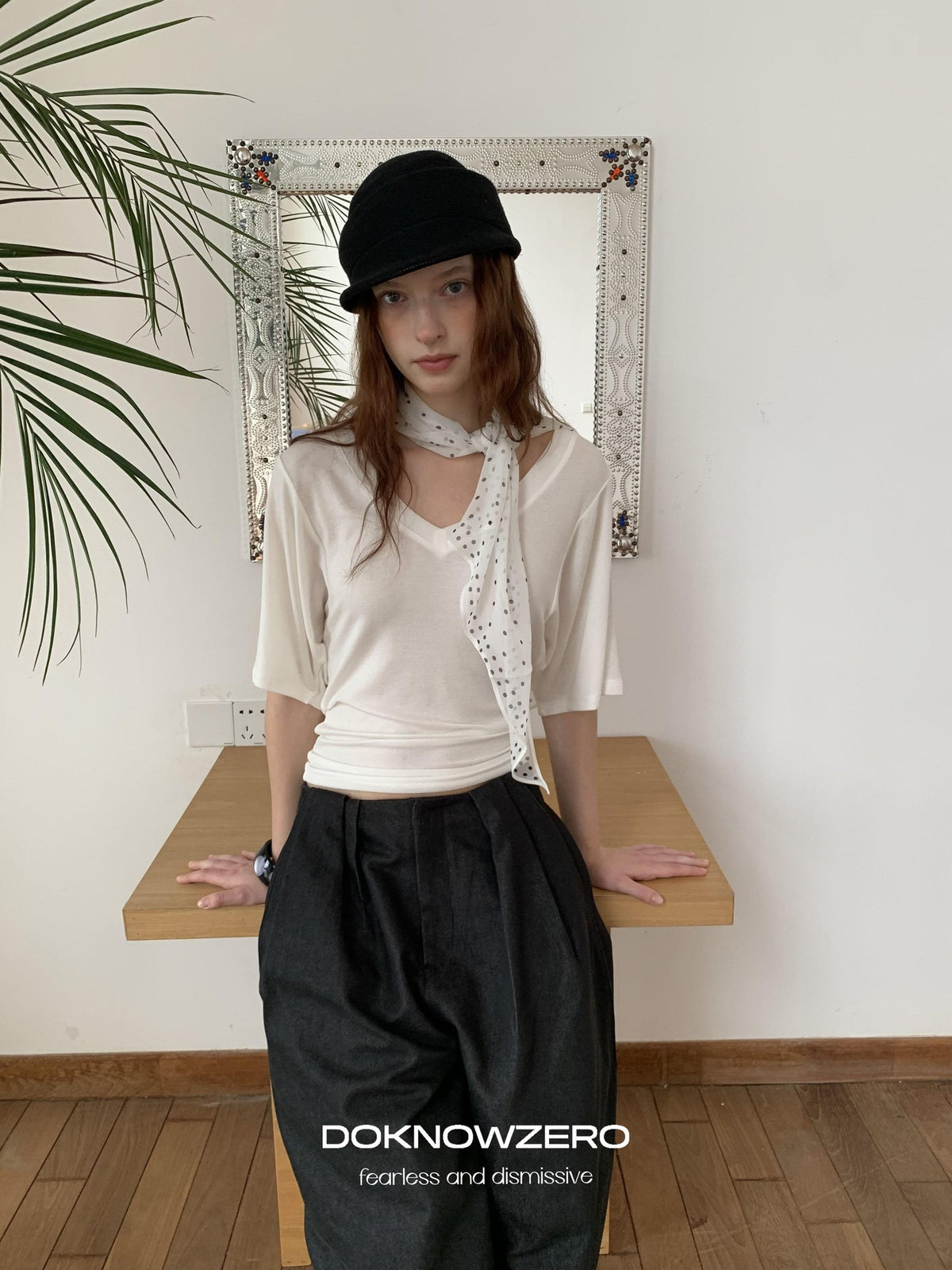 DKZ OFFICIAL Black Ruched Loose Fit Cotton Women&