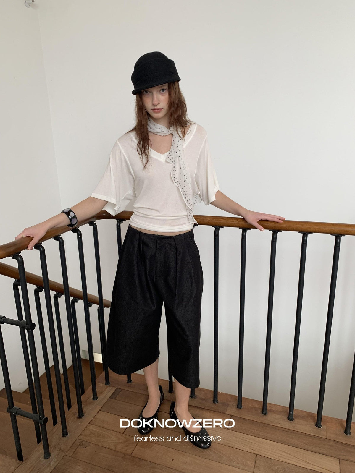 DKZ OFFICIAL Black Ruched Loose Fit Cotton Women&