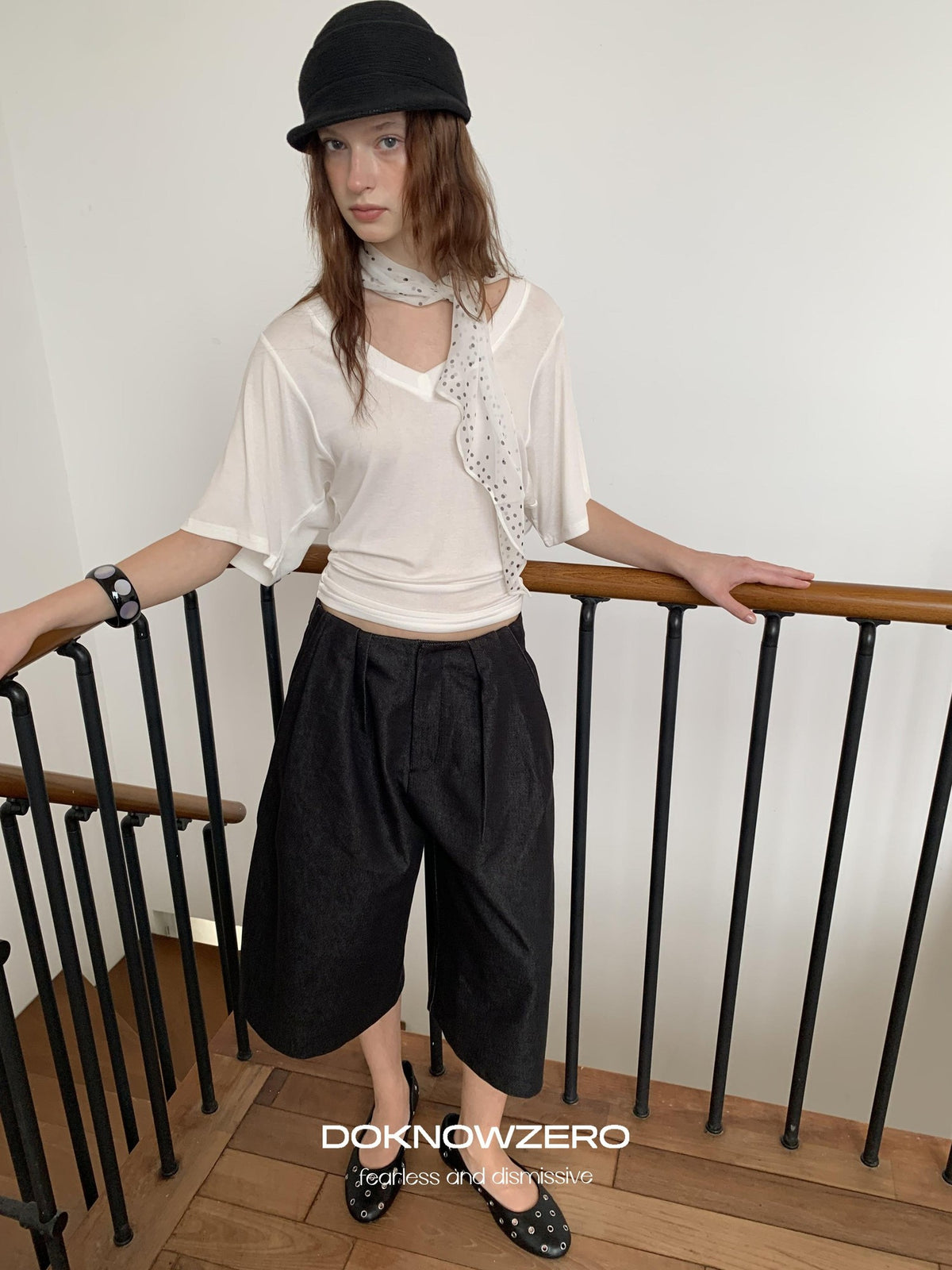 DKZ OFFICIAL Black Ruched Loose Fit Cotton Women&