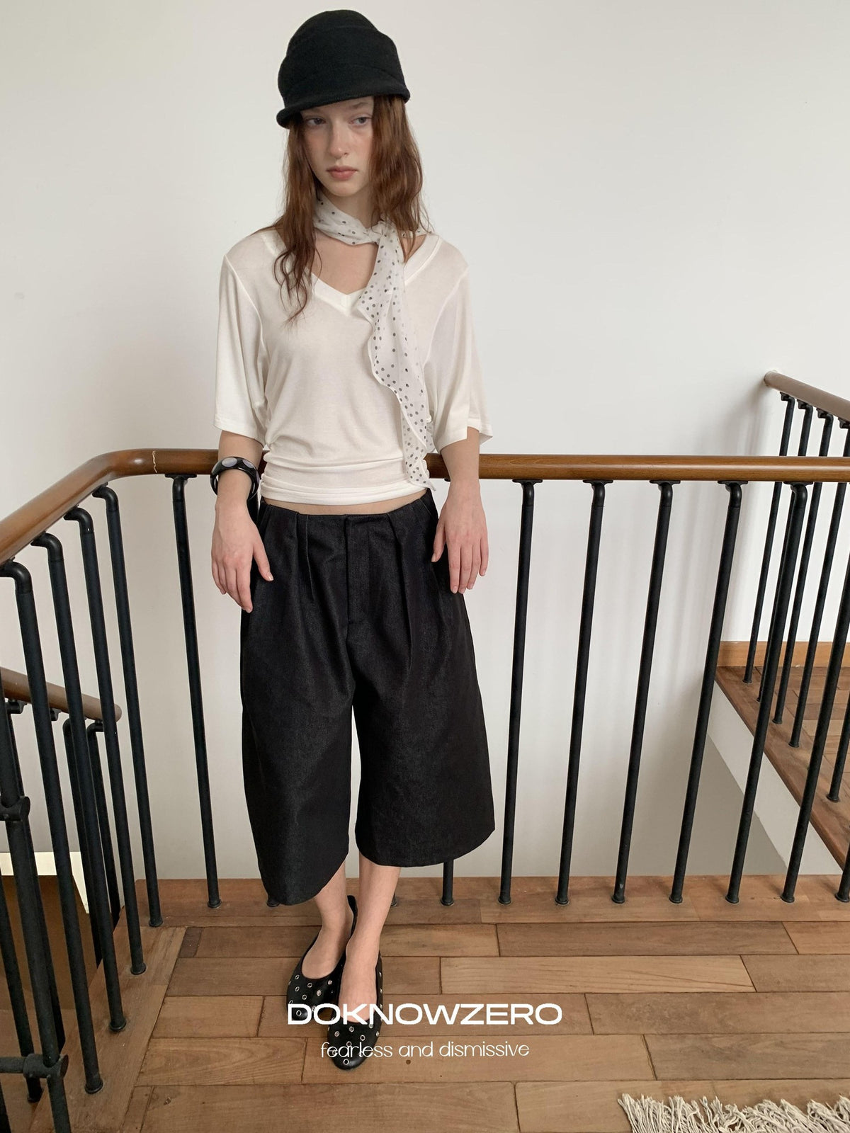 DKZ OFFICIAL Black Ruched Loose Fit Cotton Women&