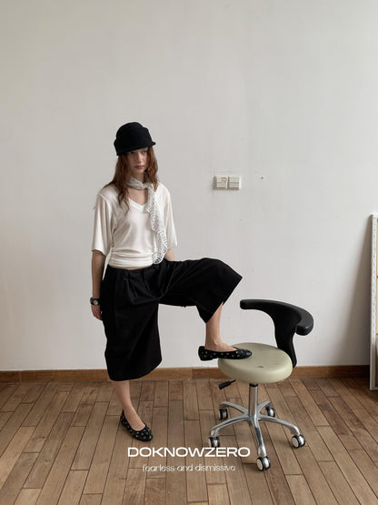 DKZ OFFICIAL Black Ruched Loose Fit Cotton Women&