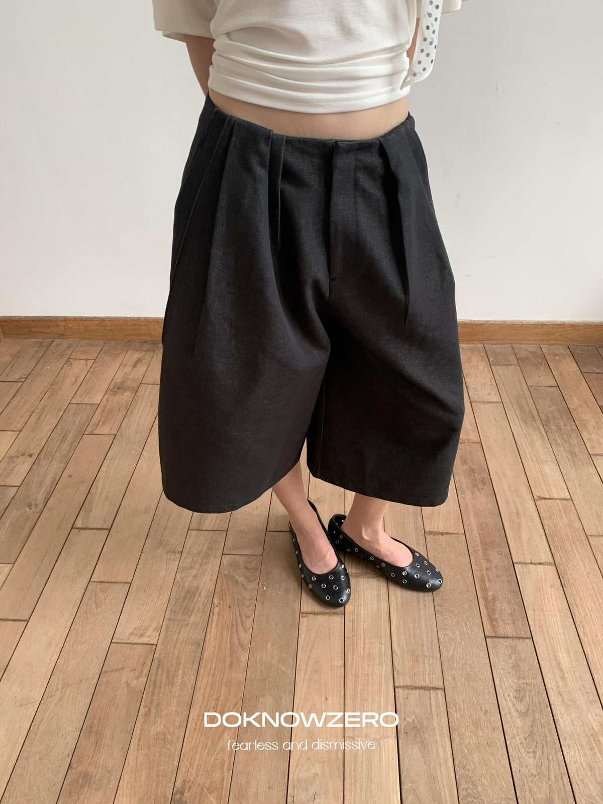 DKZ OFFICIAL Black Ruched Loose Fit Cotton Women&