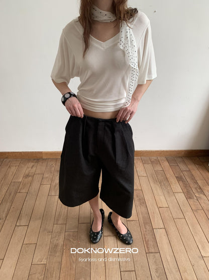 DKZ OFFICIAL Black Ruched Loose Fit Cotton Women&