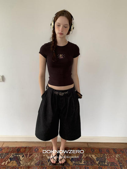DKZ OFFICIAL Black Ruched Loose Fit Cotton Women&
