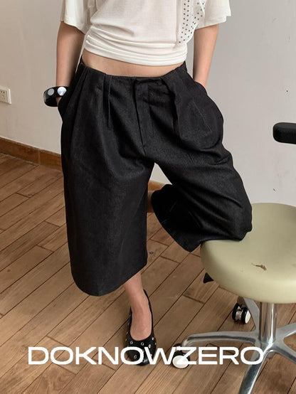 DKZ OFFICIAL Black Ruched Loose Fit Cotton Women&