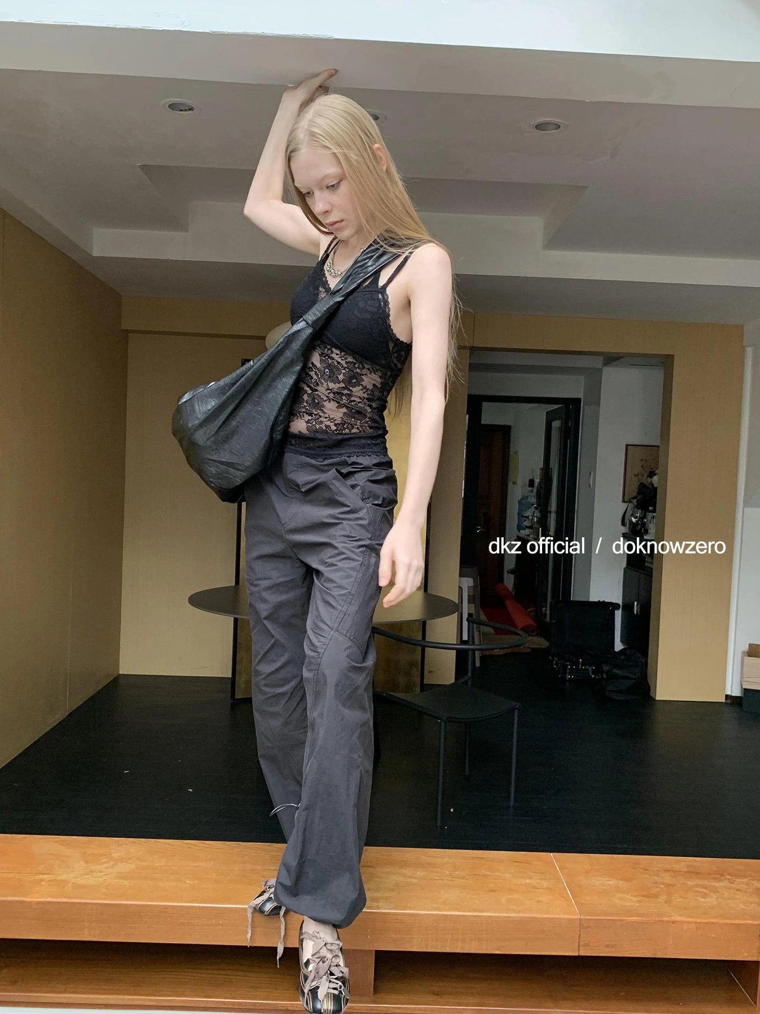 DKZ OFFICIAL Black Sheer Lace Camisole Top