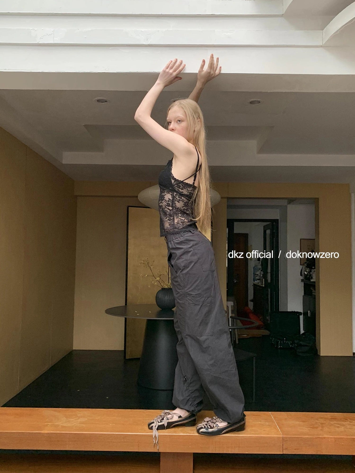 DKZ OFFICIAL Black Sheer Lace Camisole Top