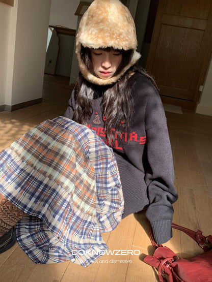 DKZ OFFICIAL Black Slogan Letter Jacquard Women&