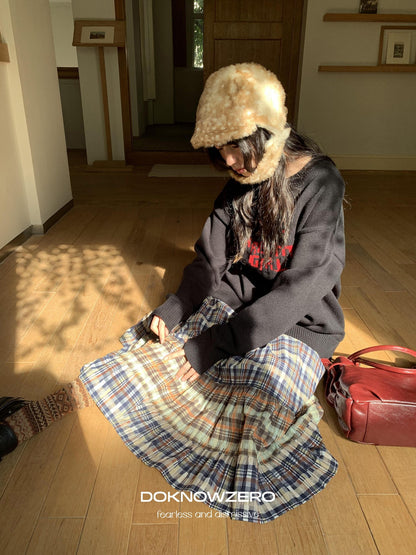 DKZ OFFICIAL Black Slogan Letter Jacquard Women&
